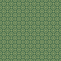 Asian background motif in oriental geometric style. Green circular seamless pattern for wrapping, banner, fabric, texture. Japanese spring decorative ornament template. Vector eps pattern background