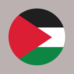 Vector flat Palestine round flag 