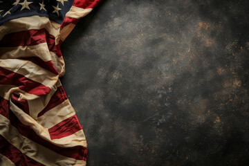 Fototapeta premium A flag is on a black background