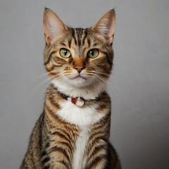Obraz premium portrait of a cute cat on a gray background