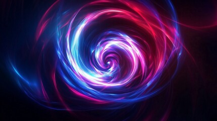 Obraz premium Abstract glowing shapes dynamic vortex dark void vibrant energy modern art influence high-definition. AI generated