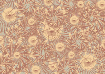 Exotic floral motifs in pastel tonality for textiles or fabrics. Twirled floral motifs for fashion trends, business concepts, covers, scrapbooking, wallpapers, prints, posters, tiles, etc. Vector