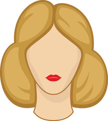 Blonde woman hairstyle. Haircut color icon. Female fashion