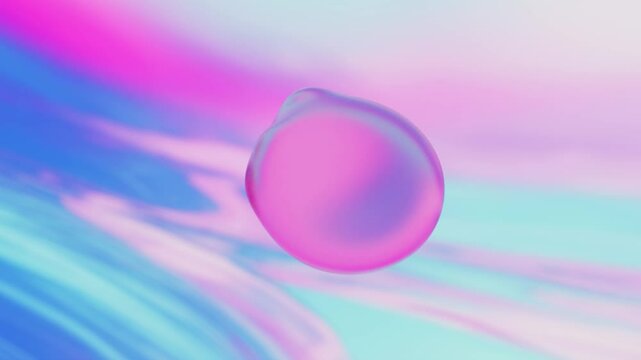 looped 3d animation spherical waves of a molecule structure of a substance. scientific background