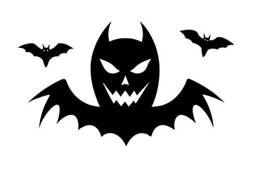 Naklejka premium Halloween vector Illustration design black and white with Halloween masks on white background