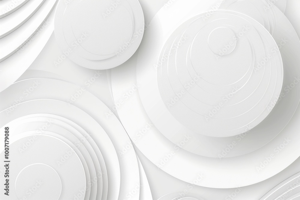 Aufkleber a simple white wall with circles of various sizes and shapes, suitable for use in design and decorat