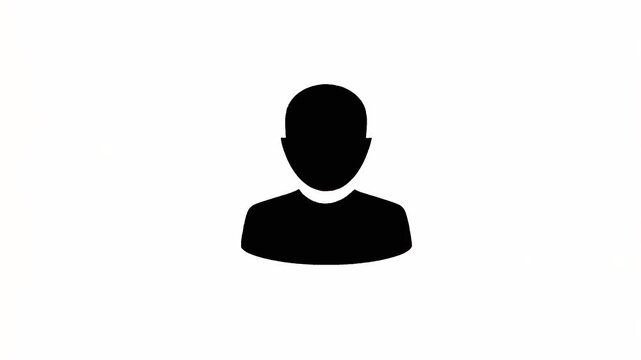 black icon of a person on a white background