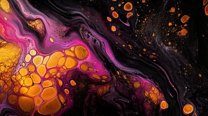 Obraz premium Vibrant Abstract Flower with Pink and Orange Swirls