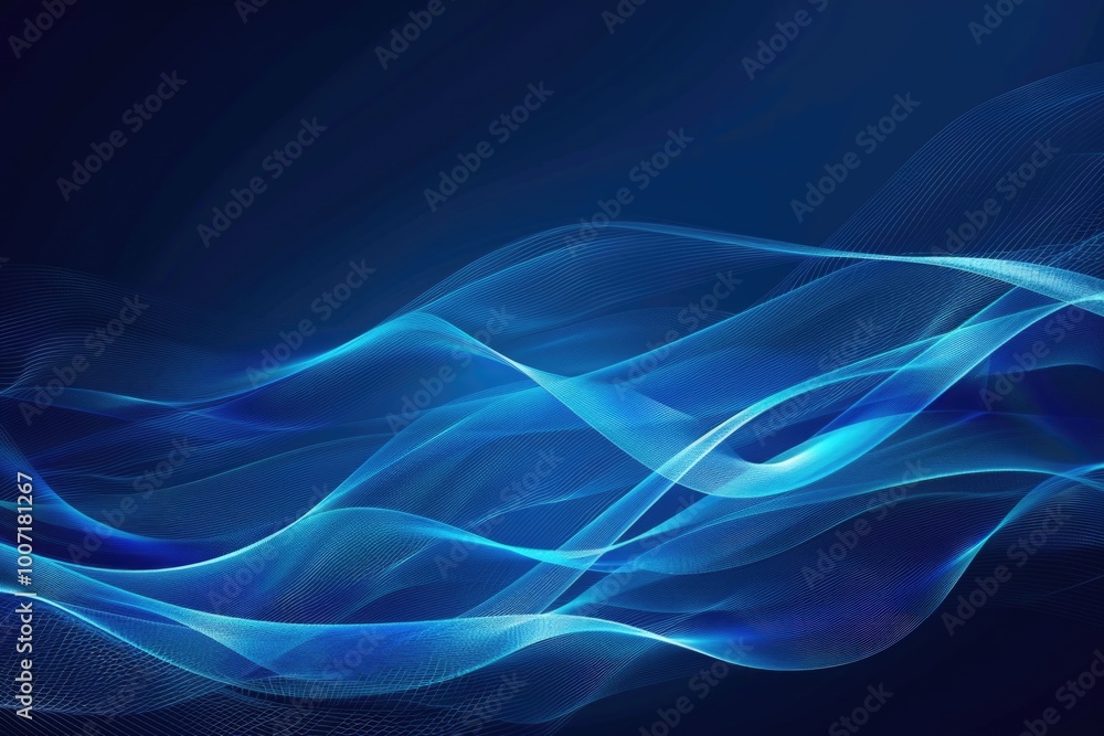 Aufkleber a blue abstract background featuring wavy patterns, ideal for use in designs and presentations where