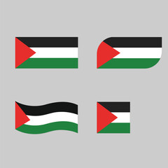  vector hand drawn palestine flag emblems