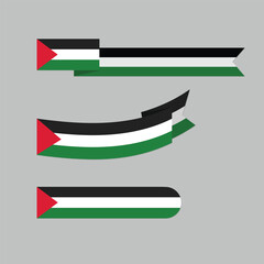  vector hand drawn palestine flag emblems