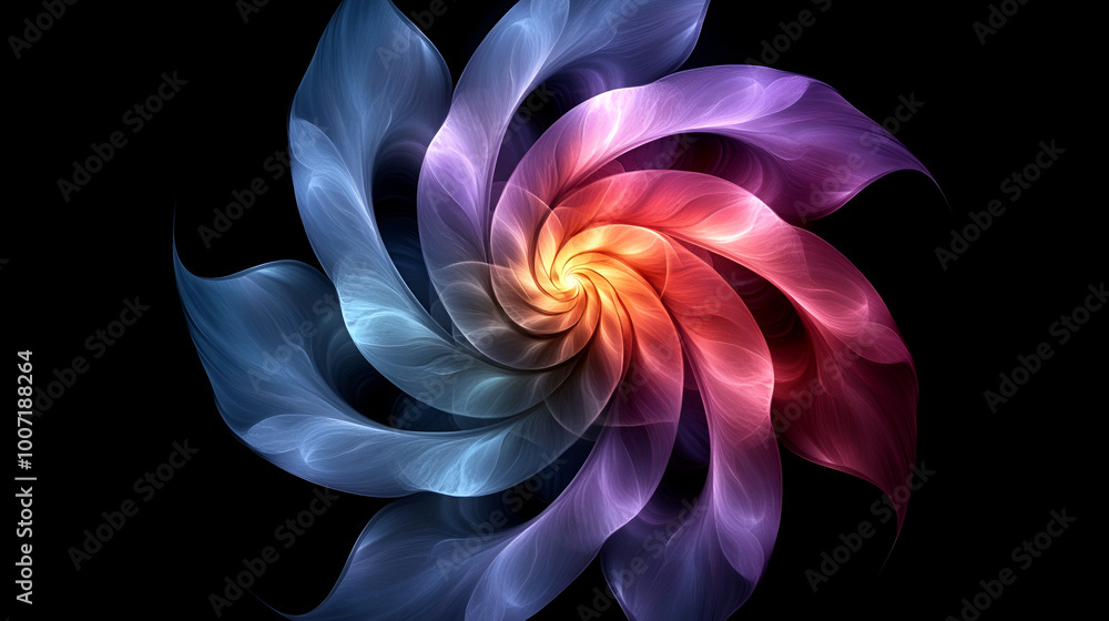 Aufkleber a vibrant swirling pattern of colors creating a mesmerizing spiral effect against a black background