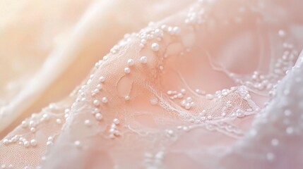 Delicate Fabric with Pearls and Soft Light