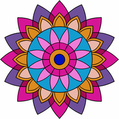 Abstract decorative colorful mandala on white background