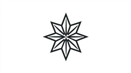 Modern Four-Pointed Star Line Art Icon, Perfect for Logos and Social Media Posts, Featuring Minimalist and Elegant Design