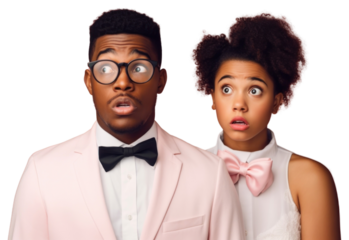 PNG African surprised portrait glasses.