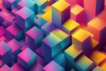 Stacked cubes in various colors, great for background or design elements