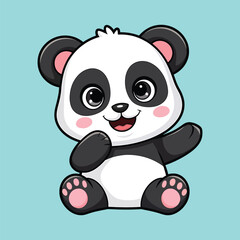 Obraz premium Cute Baby Panda Playing Soap Bubbles Cartoon Vector Icon Illustration. Animal Nature Icon Concept Isolated Premium Vector