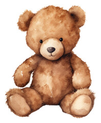 Obraz premium PNG Teddy bear illustration watercolor toy.