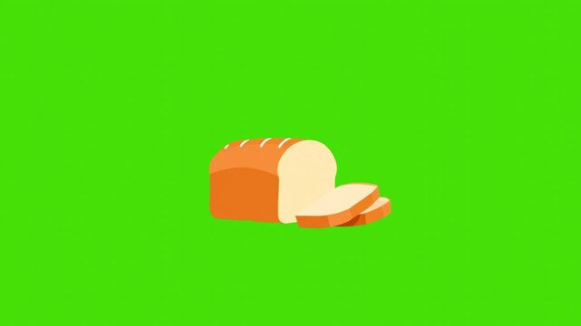 icon of white bread isolated on a green background