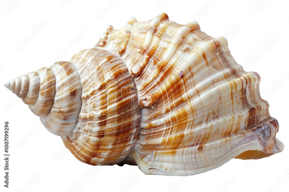 Poster close-up view of a shell on a white background