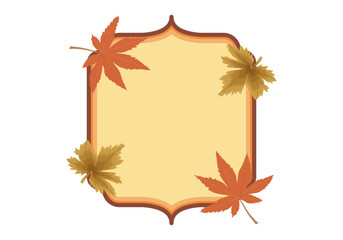 Cartel otoñal curvo y elegante de hojas seco