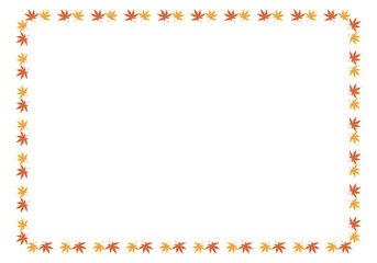 Marco de hojas secas de otoño amarillo y rojo