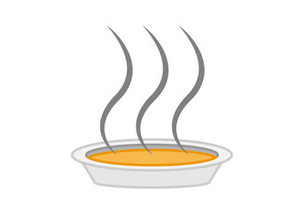 Sopa o puré de calabaza en plato caliente