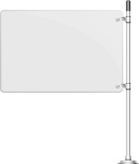 White signboard. Realistic navigation board on metal pole