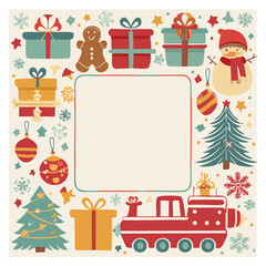 Christmas theme frame-border for party/celebration cards/invitation with copy space.