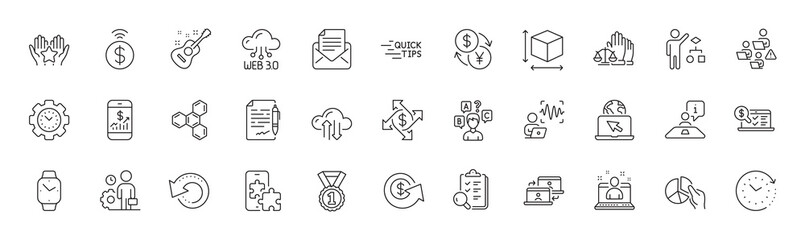 Interview, Time change and Payment exchange line icons. Pack of Internet, Quiz test, Best rank icon. Algorithm, Chemical formula, Contactless payment pictogram. Teamwork. Line icons. Vector