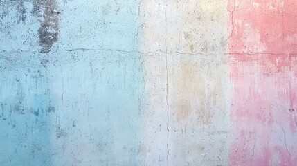 Obraz premium A pastel-colored painted wall featuring a faded ombré effect, providing a soft and serene background. This delicate design creates a tranquil atmosphere, perfect for enhancing any space