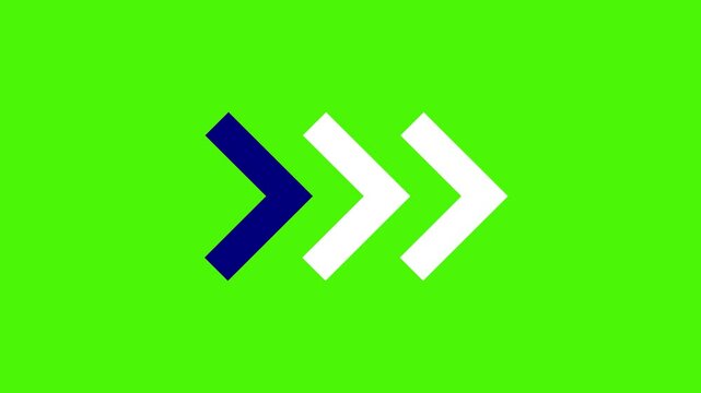 Moving arrow with color change footage on green screen