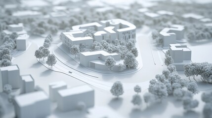 A Monochromatic Architectural Model of a Small City