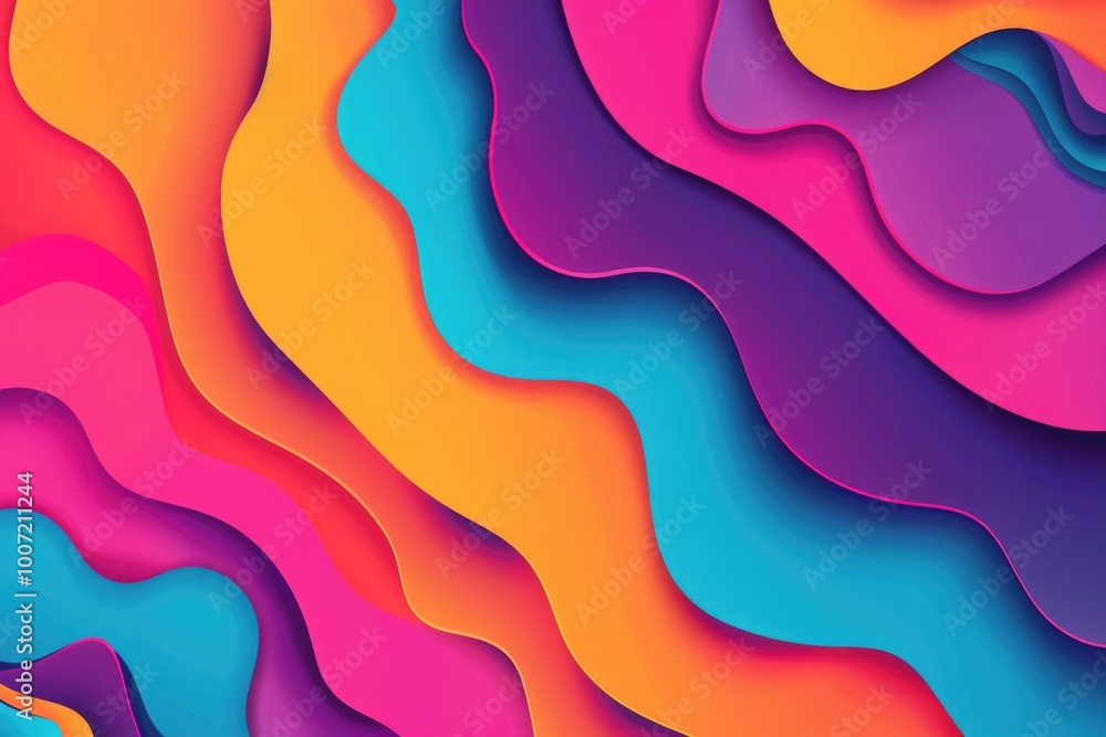 Aufkleber colorful abstract background featuring wavy shapes and patterns
