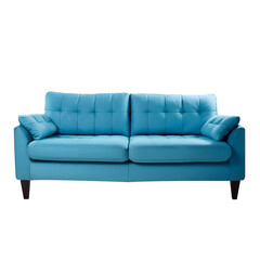 light blue sofa isolated on white background