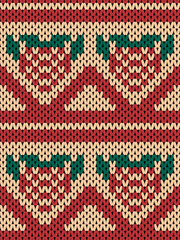 Knit seamless pattern print. Seamless pattern. Red seamless pattern. seamless knitted pattern with strawberry