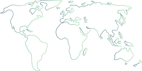 Naklejka premium Line World Map Elegant and Minimalist Vector Design for Global Projects