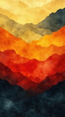 Abstract mountain landscape background with a color gradient fading from yellow to dark blue