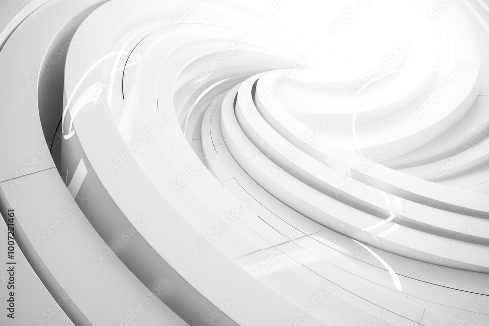 Poster a unique black and white image of a spiral-shaped building, ideal for use in architectural or design