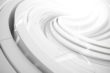 A unique black and white image of a spiral-shaped building, ideal for use in architectural or design contexts