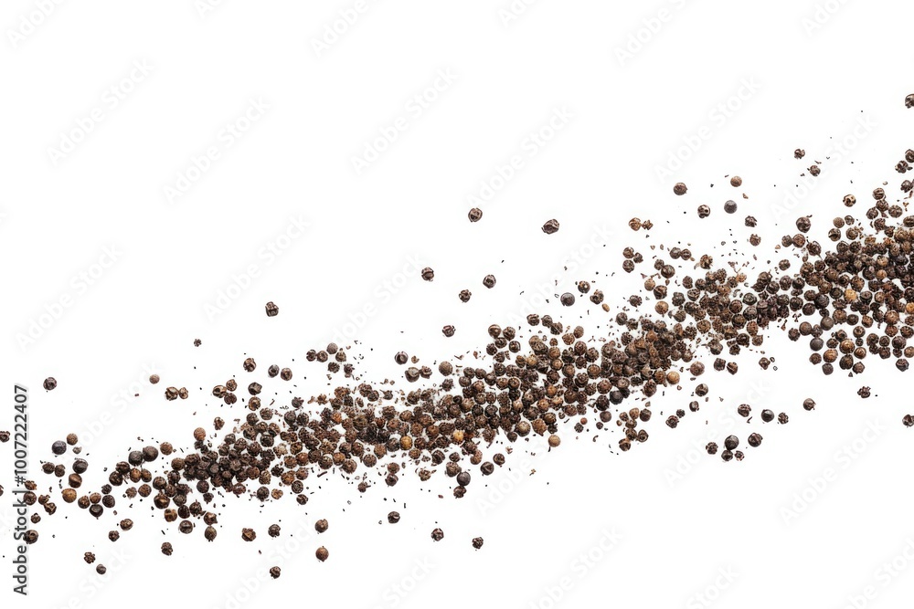 Poster a row of small orbs on a clean white surface, ideal for highlighting textures or patterns