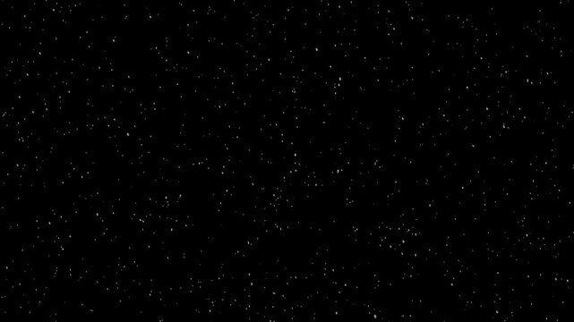 4K 60FPS White Dust Particles.Winter snowflakes. Great for special effects and motion graphics. Snowfall Side Wind Blowing Seamless on Black Background. Slow Motion Looped 3d Animation.