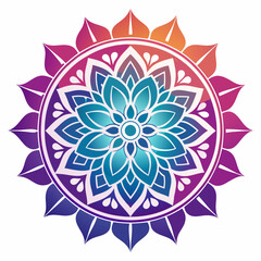Abstract decorative colorful mandala on white background