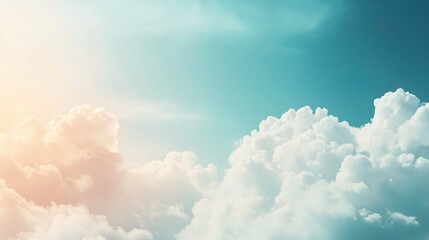 Soft Clouds Under Blue Sky at Sunrise