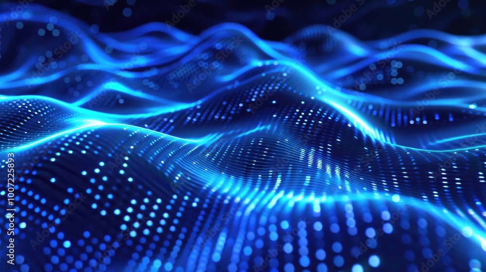 Poster a computer-generated image of a blue wave