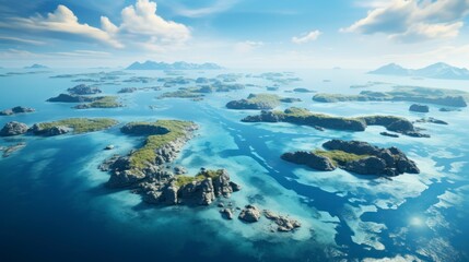 Aerial view of a small island in the sea