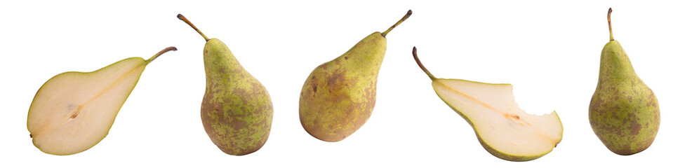 Gruszka na przezroczystym tle, PNG, zestaw 5 gruszek