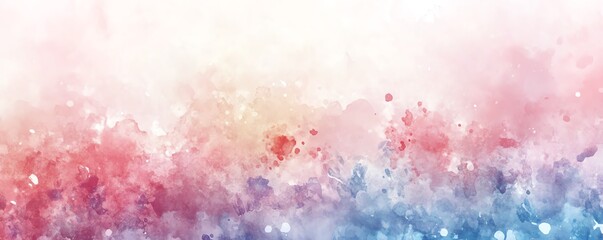 Fototapeta premium Abstract watercolor background with a blend of soft pink, blue, and white hues creating a serene and artistic atmosphere.