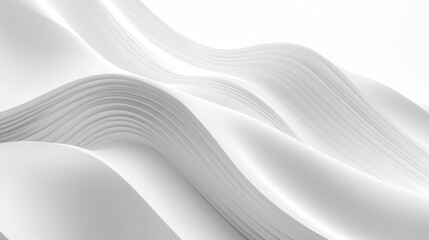 White background with three-dimensional wave shapes representing smooth curves